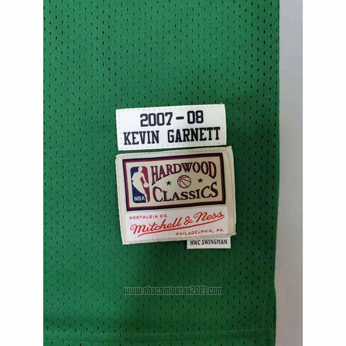Camiseta Boston Celtics Kevin Garnett #5 Mitchell & Ness 2007-08 Verde
